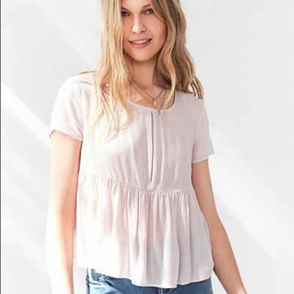 Kimchi Blue Pink Blouse with Slit - Picture 2 of 5